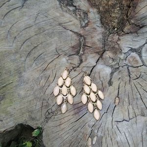 Pink chandelier Statement earrings